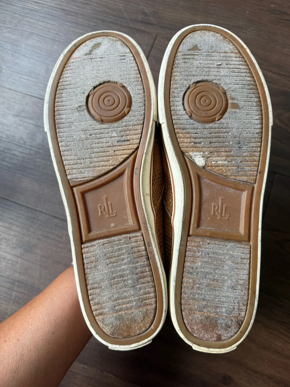 Lauren Ralph Lauren Janis Brown Slip On Loafers Deck Casual Sneaker Shoes 9.5